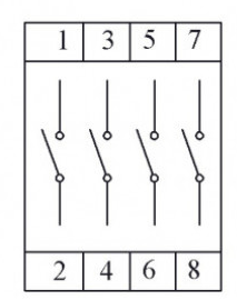 Кулачковий перемикач 4-полюсний ON-OFF (0-1) 25А PSA025AK431S, EMAS