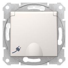 Розетка IP44 со шторками и крышкой SDN3100323 Слоновая кость Sedna Schneider, 7360, Слоновая кость