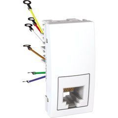 Телефонная розетка RJ12 6 контактов под винт 1М Белая MGU3.491.18 UNICA Schneider, 8015, Белый