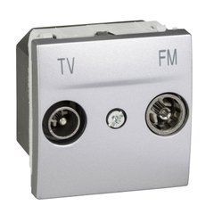 Розетка TV-R одиночная 2М Алюминий MGU3.451.30 UNICA Schneider, 7965, Алюминий