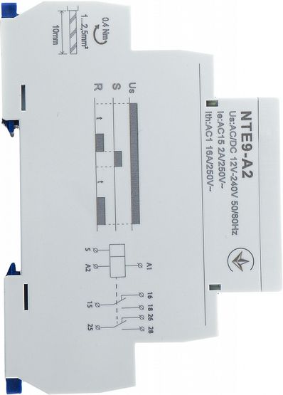 Реле затримки часу на увімкнення (1 c - 10 днів) NTE9-A2 AC/DC 12-240V 2СО АСКО