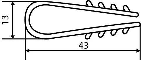 Дюбель-елочка (д 10) черный под круглый кабель (уп.100шт)