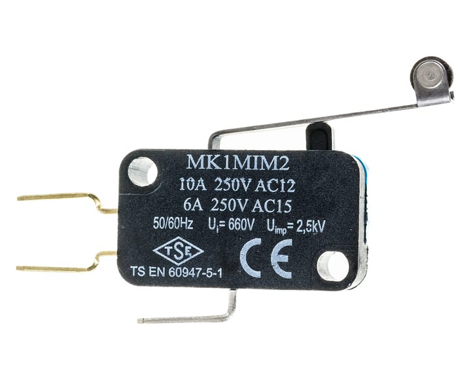 Мікро-вимикач MK1MIM2 з металевим роликом на середньому металевому важілі EMAS