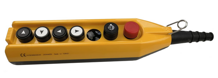 Пульт керування 7 кноп підві PV7E30B22AC20 (4 кноп та кнопка з ключем та авар стоп d=30mm) 1 швид EMAS