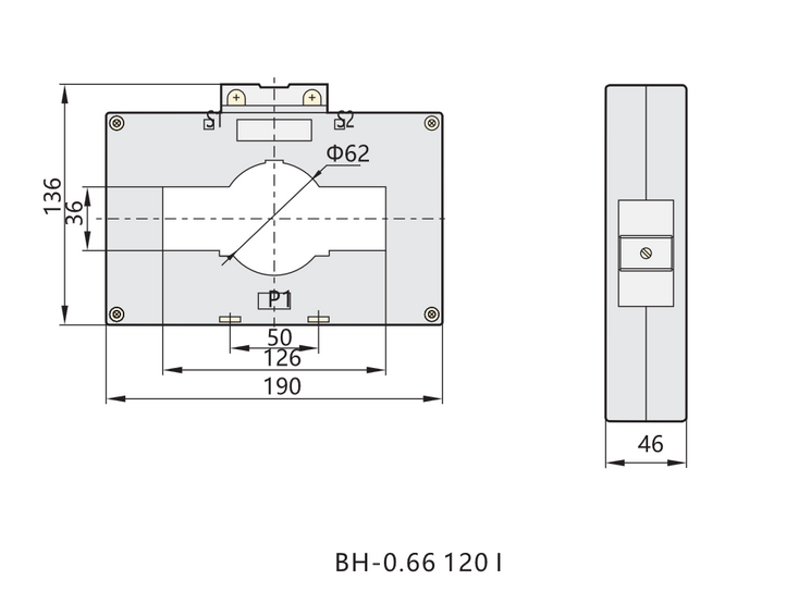 Трансформатор струму BH-0.66 120 I 1500/5A кл.т. 0,5 IEC Chint
