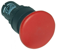 Моноблок кнопка "грибок" червона без фіксації (1НО+1НЗ) MB102MK, EMAS