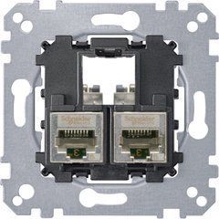 МЕХАН.ІНФ.РОЗЕТКИ RJ45,2-П,КАТ.5e STP, Merten Schneider, 20161