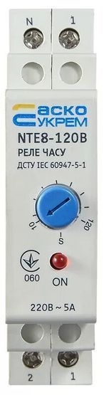 Реле времени NTE8-120В (STE8-120В) задержка на включение 10...120 секунд АСКО