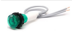 S100Y5SP0 Сигнальная арматура 10мм с силиконовым кабелем 125мм неоновая лампа 220В зеленая, EMAS