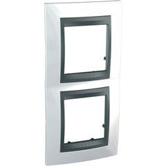 Рамка 2-постова вертикальна "Нордік" Графіт MGU66.004V.292 Unica Top Schneider, 8552, Білий