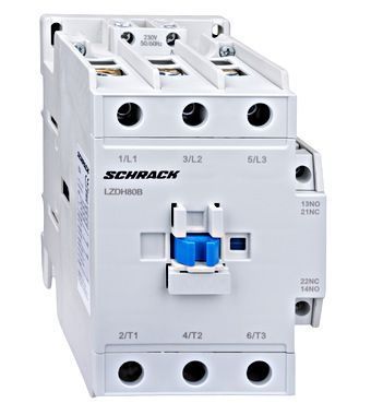 LZDH80B3--, Контактор CUBICO High, 3Р, 37kW, 80A, 1НЗ+1HO, 230V AC Schrack, 230V АС