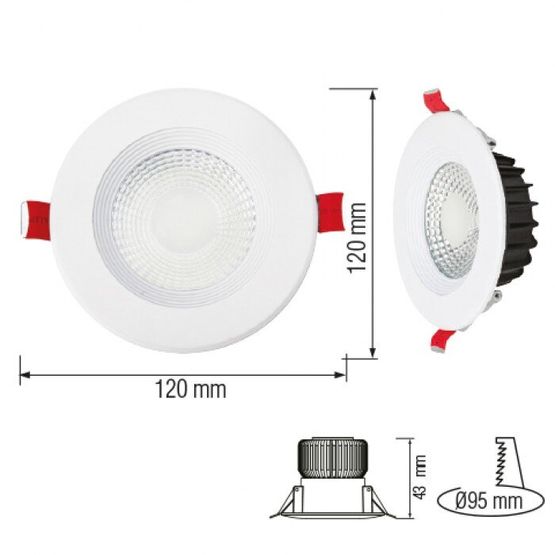 Світильник врізний круг LED 10W 6400K білий VANESSA-10 HOROZ, Ø95, 016-044-0010-010, 6400