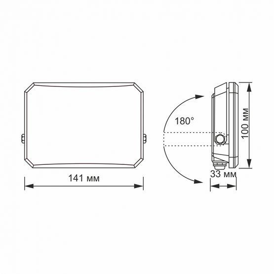 LED прожектор VIDEX F3 30W 5000K 220V Black , VLE-F3-0305B, 5000