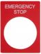 Табличка маркувальна EMERGENCY STOP червона прямокутна для кнопок XB2