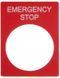 Табличка маркувальна EMERGENCY STOP червона прямокутна для кнопок XB2