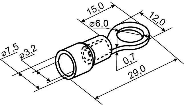 Наконечники під гвинт з ізоляцією RV 3,5-6 (100 шт.)