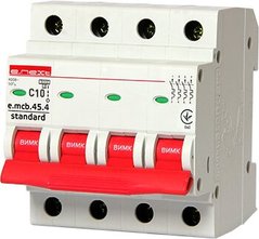 Модульний автоматичний вимикач e.mcb.stand.45.4.C10, 4р, 10А, C, 4,5 кА
