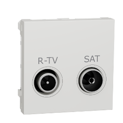 Schneider Розетка R-TV SAT проход, 2 модуля бел, 23067