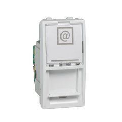 Розетка компьютерная RJ45 (Kat 5e) UTP 1М Белая MGU3.410.18 UNICA Schneider, 7903, Белый