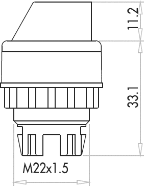 Переключатель 0-1 без фиксации (1НО) красный B100SL21K, EMAS