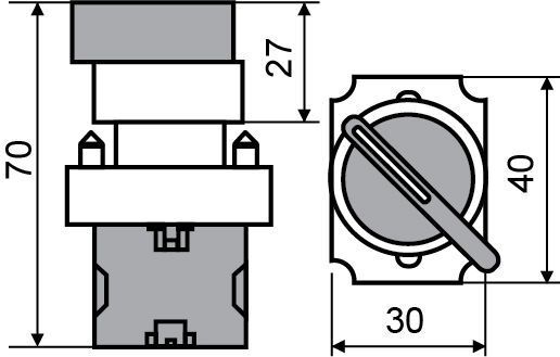 XB2-BS642 Кнопка грибок Повернення поворотом. d60mm АСКО