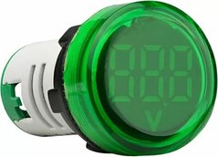 Круглий цифровий вимірювач напруги ED16-22VD 12-500В АС (зелений)