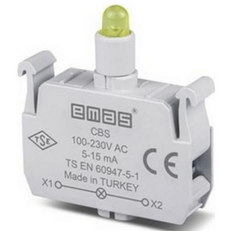 старый вид Блок-контакт підсвічування CBS з жовтим світлодіодом 100-250 В AC EMAS