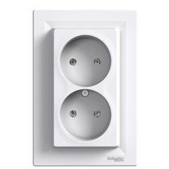 Розетка 2-я без заземления Белый EPH9700121 ASFORA Schneider Electric, 10077, Белый