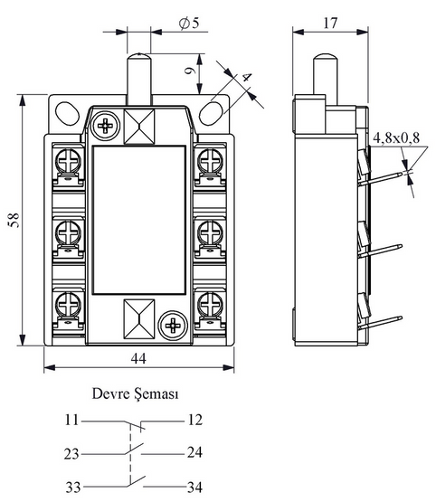 Комутатор на 3 цепи (2НО+1НЗ) клеммный K25011T, EMAS