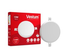 Акция! Круглый светодиодный врезной светильник "без рамки" Vestum 12W 4100K 1-VS-5503