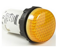 Моноблочная светосигнальная арматура светодиодная 220В желтая (ячеистое стекло) MBSP220S, EMAS