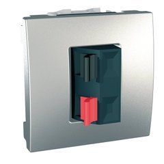 Аудио розетка 2-модульная Алюминий MGU3.486.30 UNICA Schneider, 8005, Алюминий
