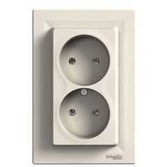 Розетка 2-я без заземления Крем EPH9700123 ASFORA Schneider Electric, 10078, Крем