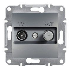 TV-SAT розетка проходная 4dB Сталь EPH3400262 ASFORA plus Schneider Electric, 9978, Сталь