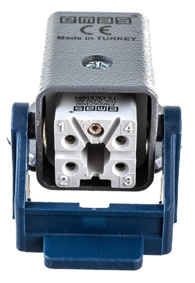Корпус EBM05PE41 з розеткою пластіковим фіксатором, стаціонарний 5 виводів EMAS
