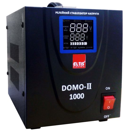 DOMO-II-TLD-1000VA LED цифровий cтабілізатор напруги 1000ВА 1-фазний Eltis Electrict