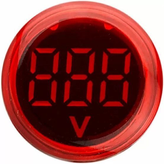 Круглий цифровий вимірювач напруги ED16-22VD 12-500В АС (червоний)