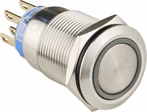 TYJ 19-272 12V красная кнопка метал. с подсв. 2NO+2NC