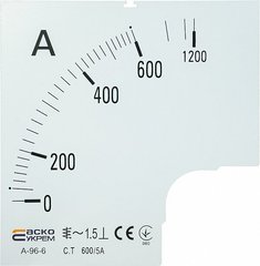 Шкала 600/5А до амперметра А-96-6