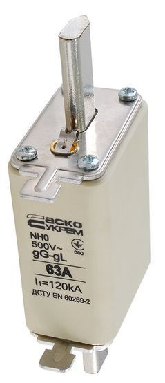 Предохранитель ножевой с плавкой вставкой NH0 63A gG АСКО