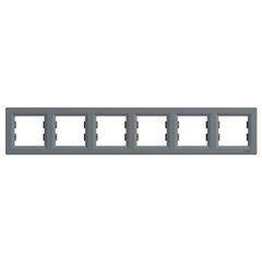 Рамка шестипостовая горизонтальная Сталь EPH5800662 Asfora plus Schneider Electric, 10029, Сталь