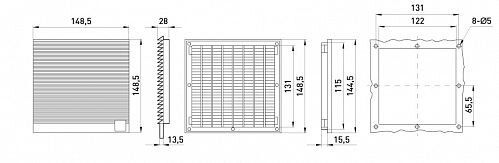 Решетка с фильтром e.climatboard.04 к вентилятору 120х120мм, 20393