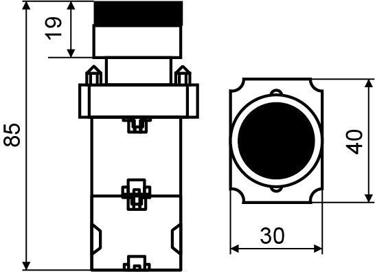 XB2-BW3471(72) Кнопка з підсвічуванням червона 1NC АСКО