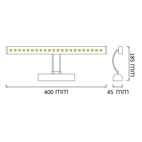 Підсвітка дзеркал-картин LED "FLAMINGO-8" 8W 4200K, 4200, 221