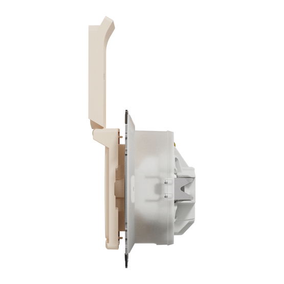 Розетка з заземленням, зі шторками, та з кришкою IP44 Бежевий Sedna Design Schneider SDD212024, Бежевий