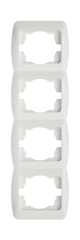 Рамка 4-я вертикальная EL-BI ZIRVE белая без вставок