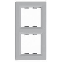 Рамка EPH5810261 двухпостовая вертикальна ASFORA Schneider Electric Алюминий, 0752, Алюминий