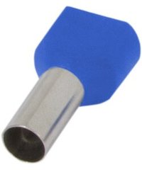 Изолированный наконечник e.terminal.stand.te.2.0.75.blue (TE7510 blue) 2x0,75 кв.мм, голубой