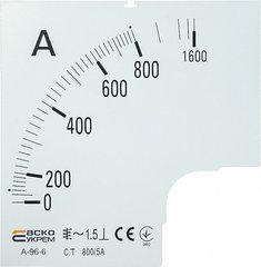 Шкала 800/5А до амперметра А-96-6
