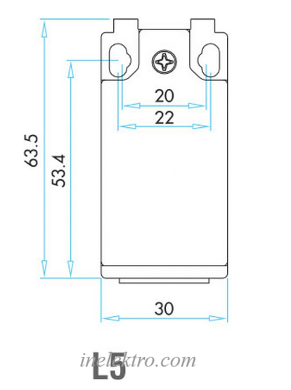 Кінцевий вимикач L5K13MEL122 з пластиковою консоллю та пластиковим роликом D=50мм EMAS
